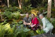 Ambassador Chris Packham, co-designers Sophie Parmenter and Dido Milne (CSK Architects)