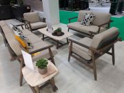 Dark wood with lighter cushions from Kettler