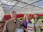 L-R Stan Green, Carolyn Spray (Pentland Plants), Katie Neenan