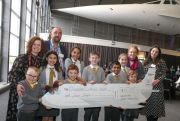 Staff & pupils from Cheadle Catholic Infant & Junior School  Robert Pattison & Sarah Bentham (right)